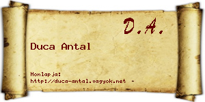 Duca Antal névjegykártya
